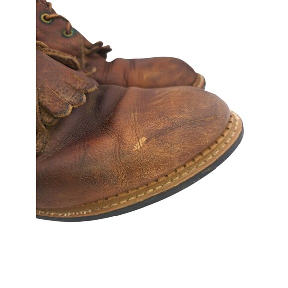 VTG Farm & Ranch Leather Lace Up Work Boots Mens 10 Moc Toe Western Rancher main image 4